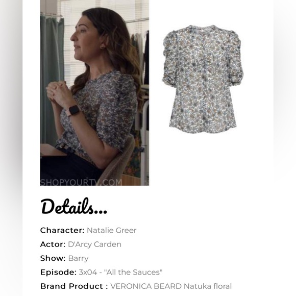 Veronica Beard Natuka Paisley Silk Ruched Short Sleeve Blouse Green Purple Top 6 - Picture 2 of 8